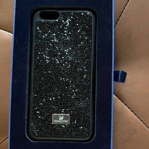 Swarovski Black Crystal Phone Case with Logo Plaque